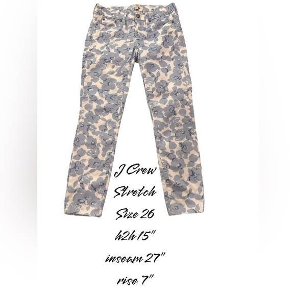 J.Crew blue and white floral pants 26 - Picture 1 of 7